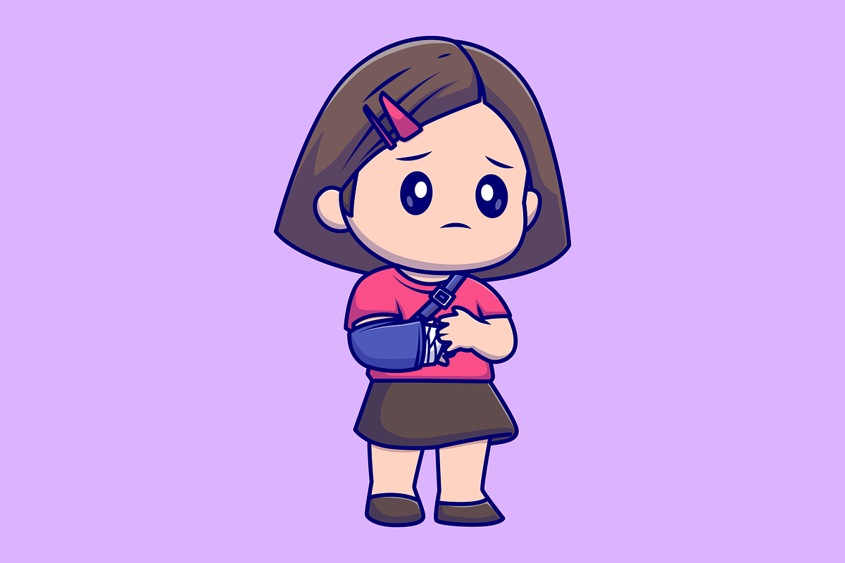 Cute Girl Injury with Bandage, a Person Illustration by Catalyst Labs