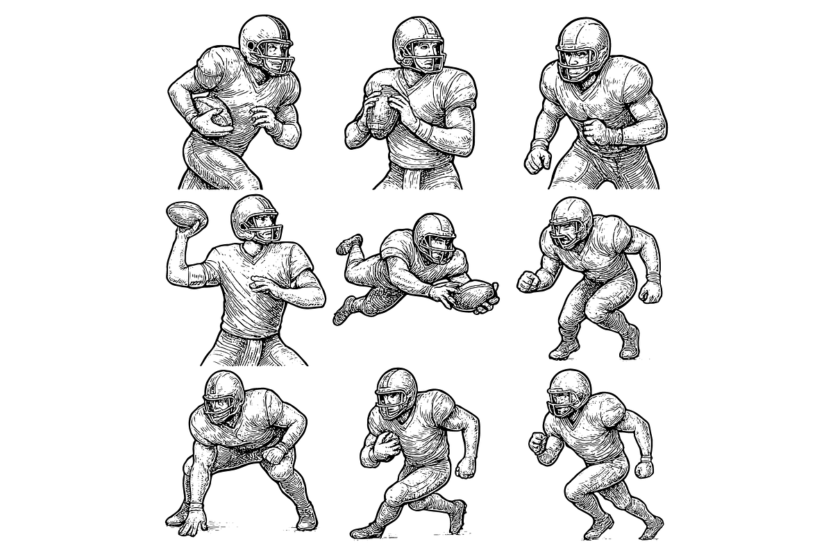 American Football Player Set, an Object Graphic by RT Studio (Photo 2 of 4)