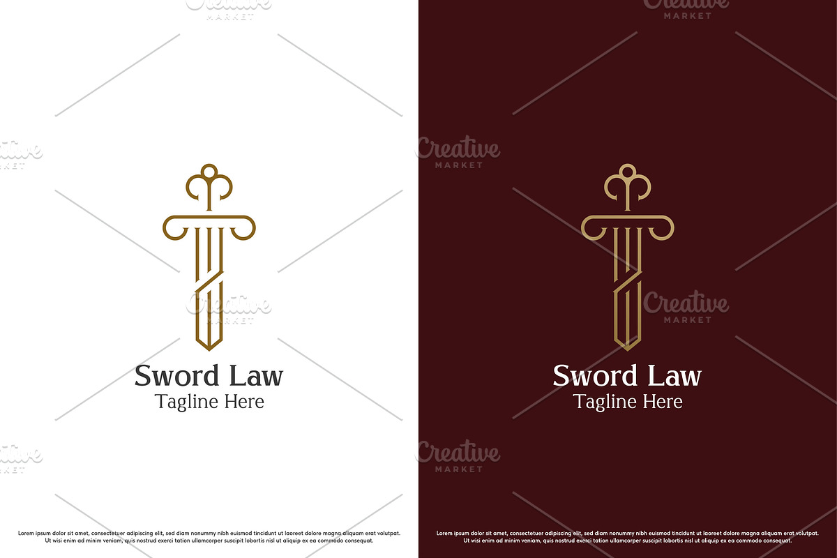 Sword Law Logo Design Illustration, a Branding & Logo Template by Morvana Crew