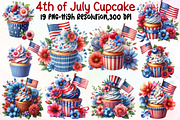 Watercolor 4th of July Cupcake Clipa, an Illustration by Sublimation Artist (Thumbnail 1 of 6)