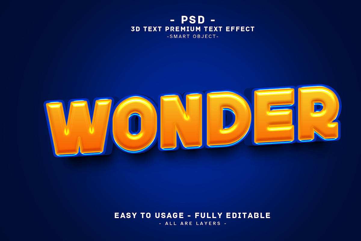 Wonder 3D Editable Psd Text Effect, a Layer Style Add-On by Md Jahidul99