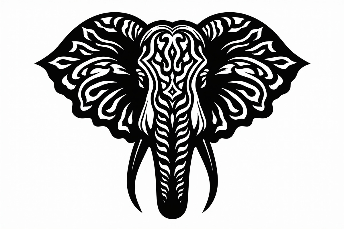 Elephant Silhouette with Ornamental, an Illustration by Amazin_art (Photo 7 of 16)