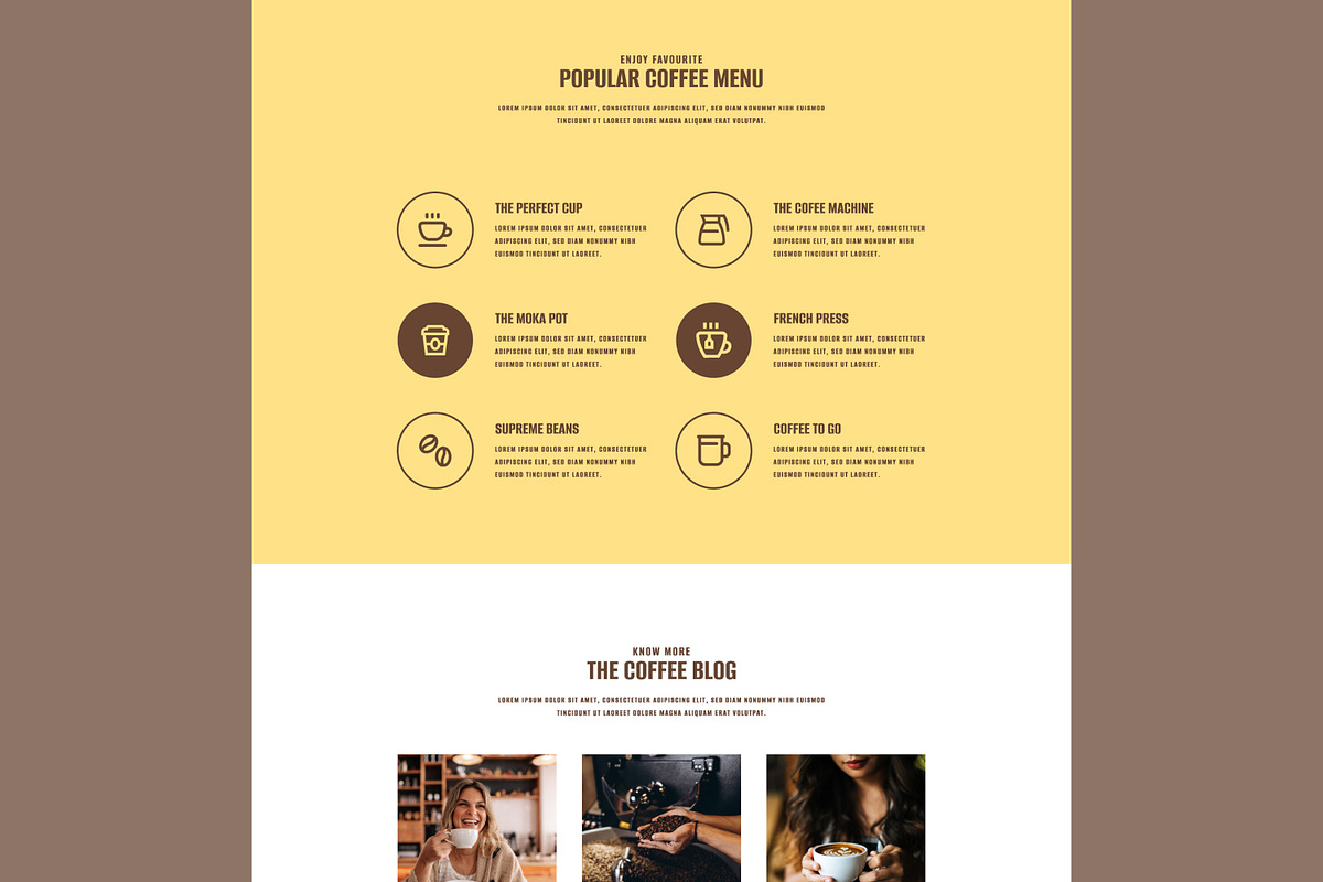 Coffee Shop Landing Page, a Landing Page Template by MightyDesign (Photo 1 of 8)