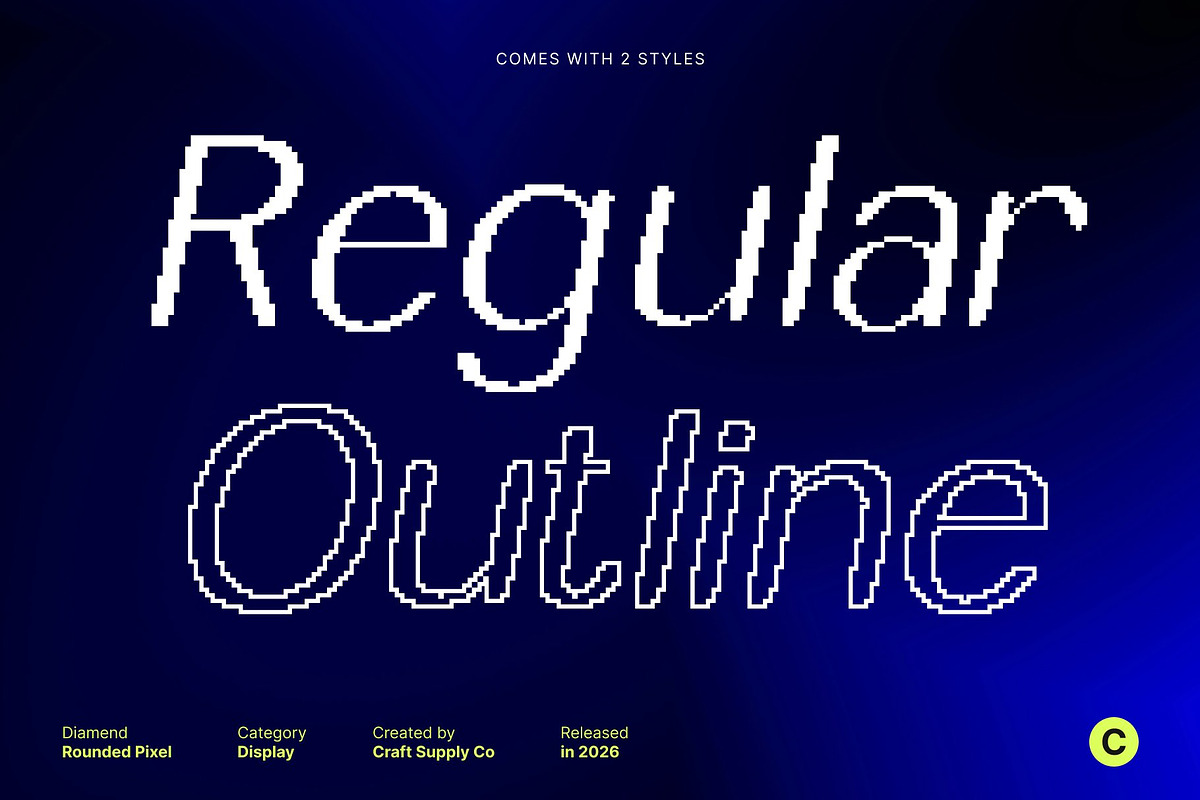 Diamend Rounded Pixel, a Sans Serif Font by Craft Supply Co. (Photo 6 of 8)