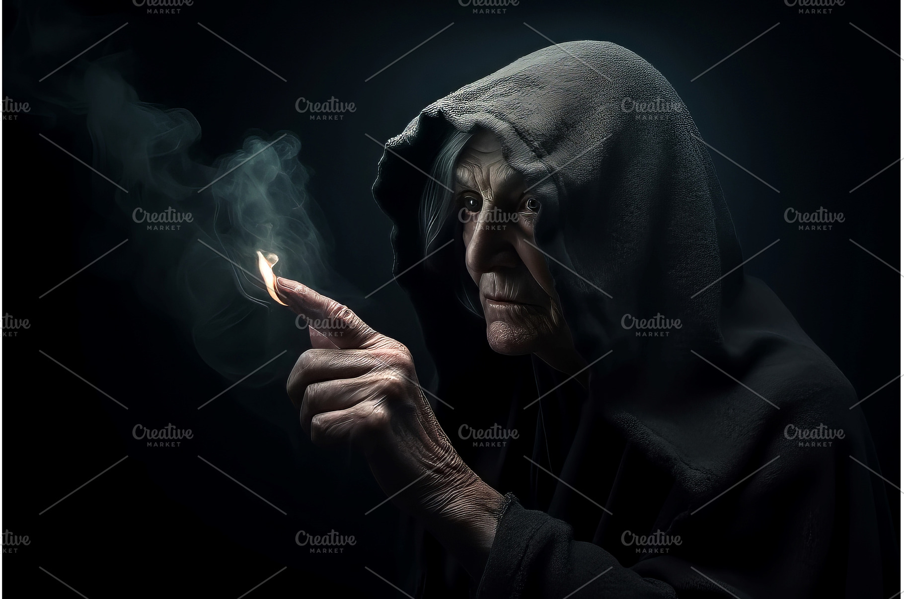 Old witcher smoke. Generate AI, an Architecture Photo by Ylivdesign