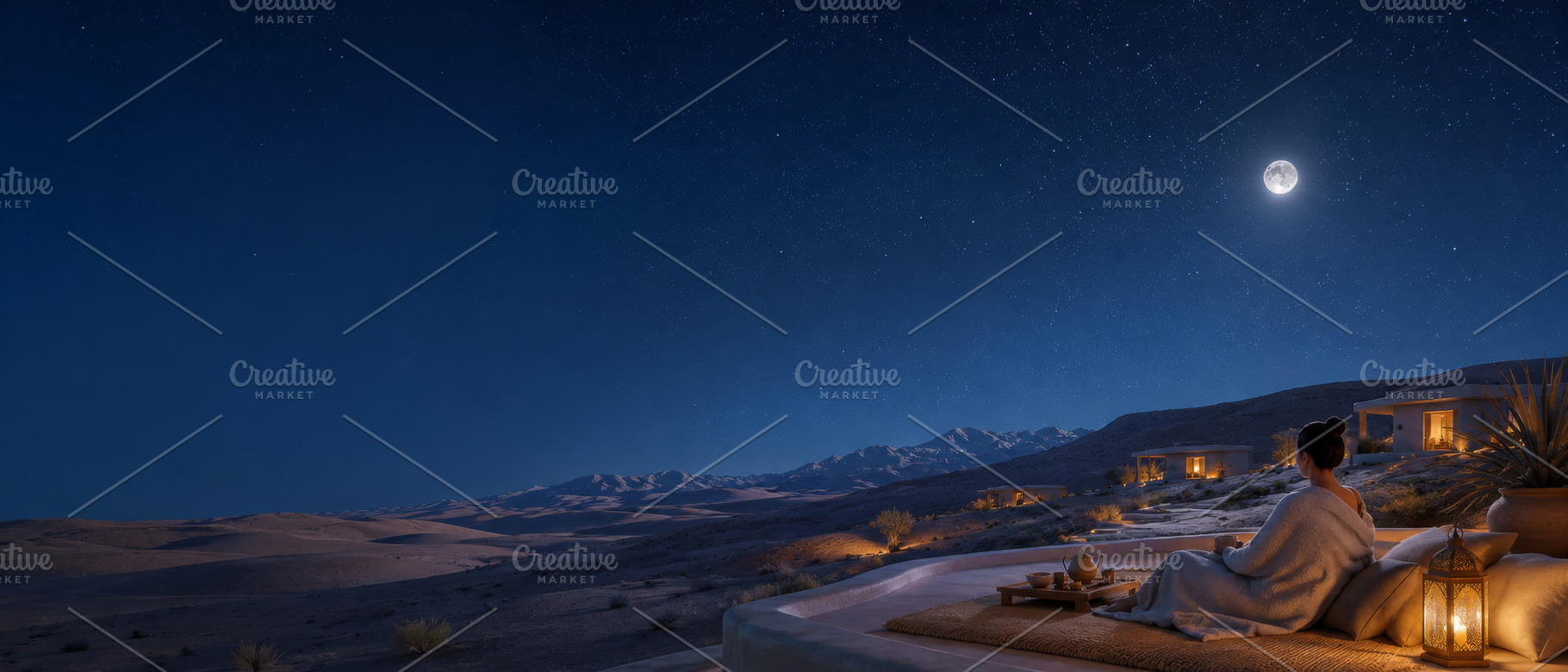 Star bathing scene with woman under, a Photo by Dvoevnore photos