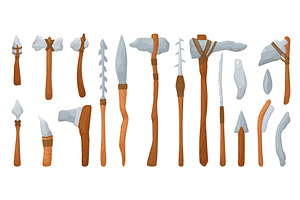 Stone age hunting elements, an Illustration by Valerie Bodnar