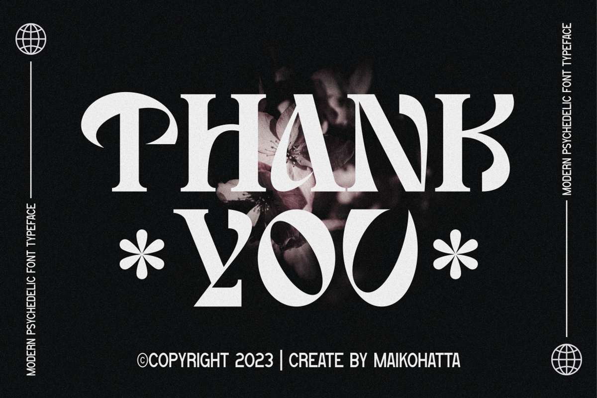 Tarsica - Modern Psychedelic Font, a Serif Font by MaikoHatta (Photo 9 of 9)