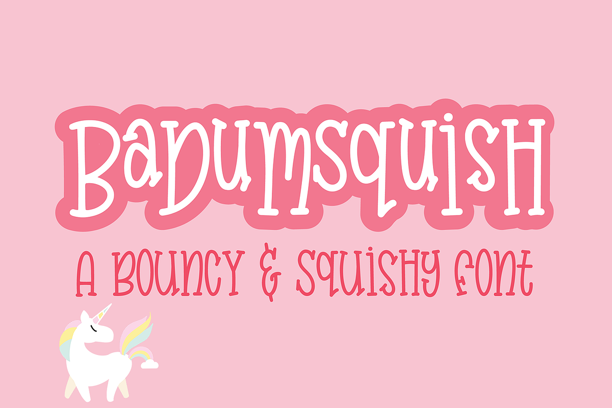 Badumsquish - a bouncy squishy font, a Slab Serif Font by Amber Nest Design (Photo 1 of 7)