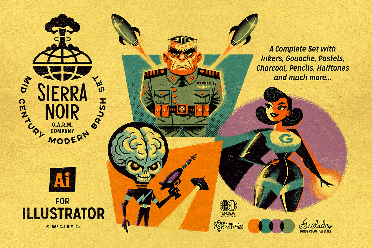 Sierra Noir Brush Set (Illustrator), a Brush Add-On by G.A.R.M. Company (Photo 1 of 10)