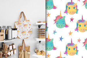 Pastel Unicorn&rainbow Clipart Set