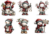 Whimsical Christmas Snowman Clipart, an Illustration by DreamArtGraphic (Thumbnail 4 of 5)