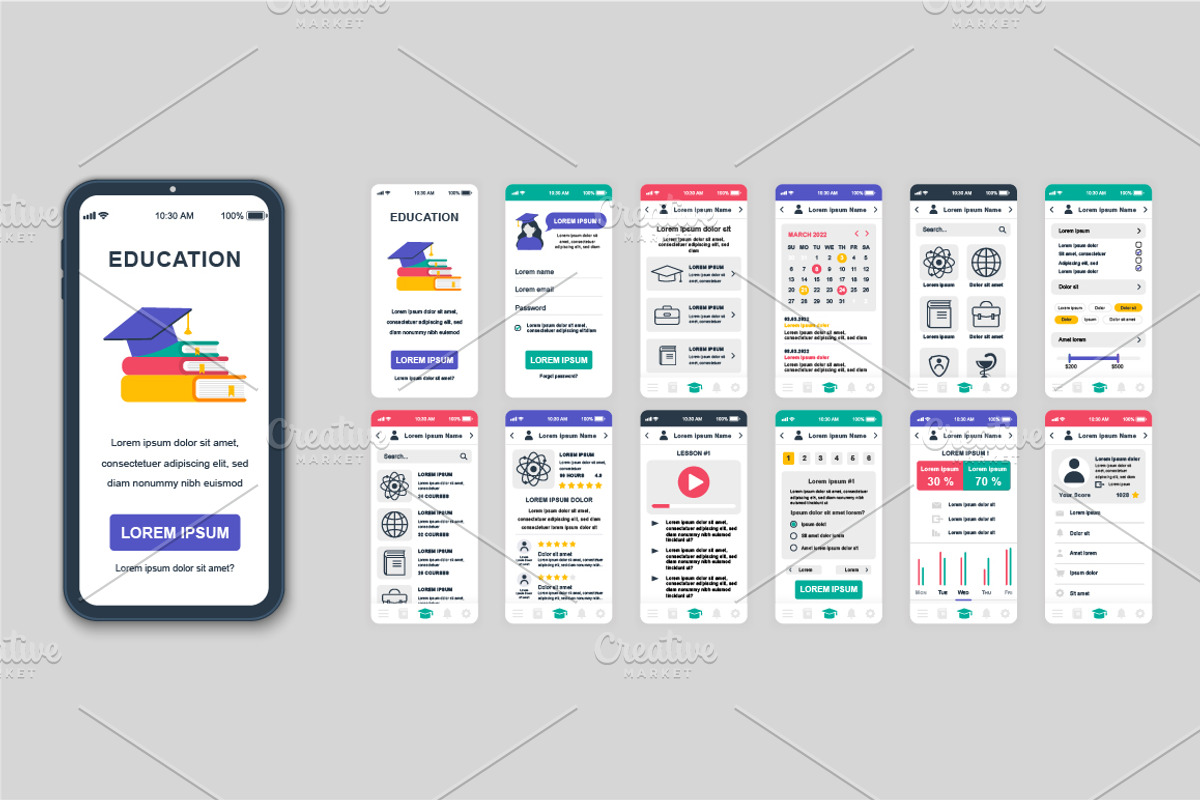 Mobile App UI Kit Template, a Templates & Theme by alexdndz (Photo 10 of 21)