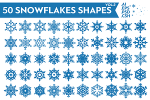 50 Snowflakes Vector Shapes Vol.2