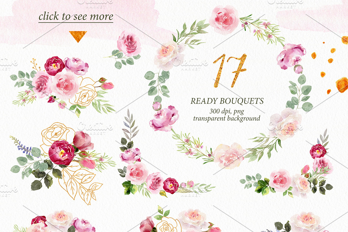 Gold & watercolor collection, a Texture Illustration by Elegantia (Photo 8 of 13)