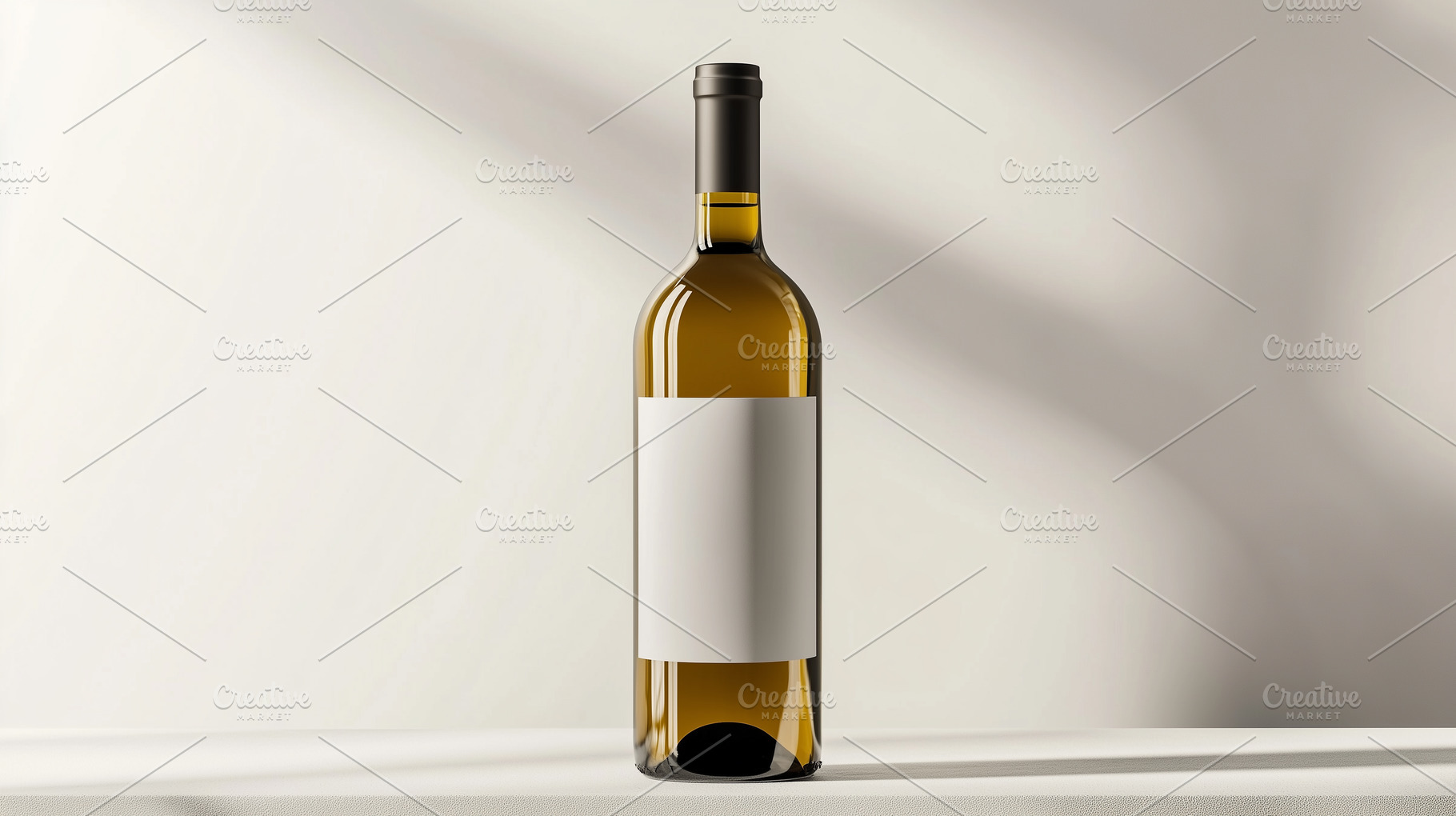 White wine bottle with blank label, a Food & Drink Photo by MistyDay