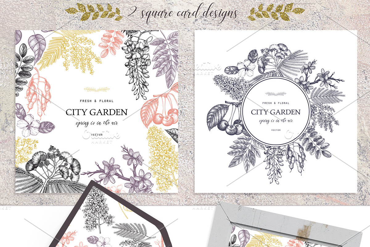 Garden trees sketches. Floral vector, a Decorative Illustration by Yevheniia (Photo 4 of 9)