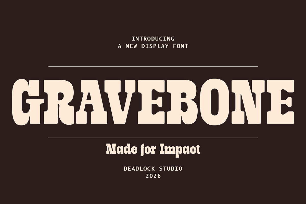 Gravebone, a Slab Serif Font by deadlock studio (Photo 1 of 9)