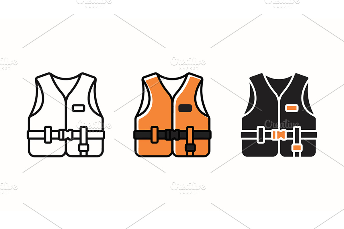 Life Jacket Vector Icons, an Object Graphic by Artonix (Photo 2 of 3)