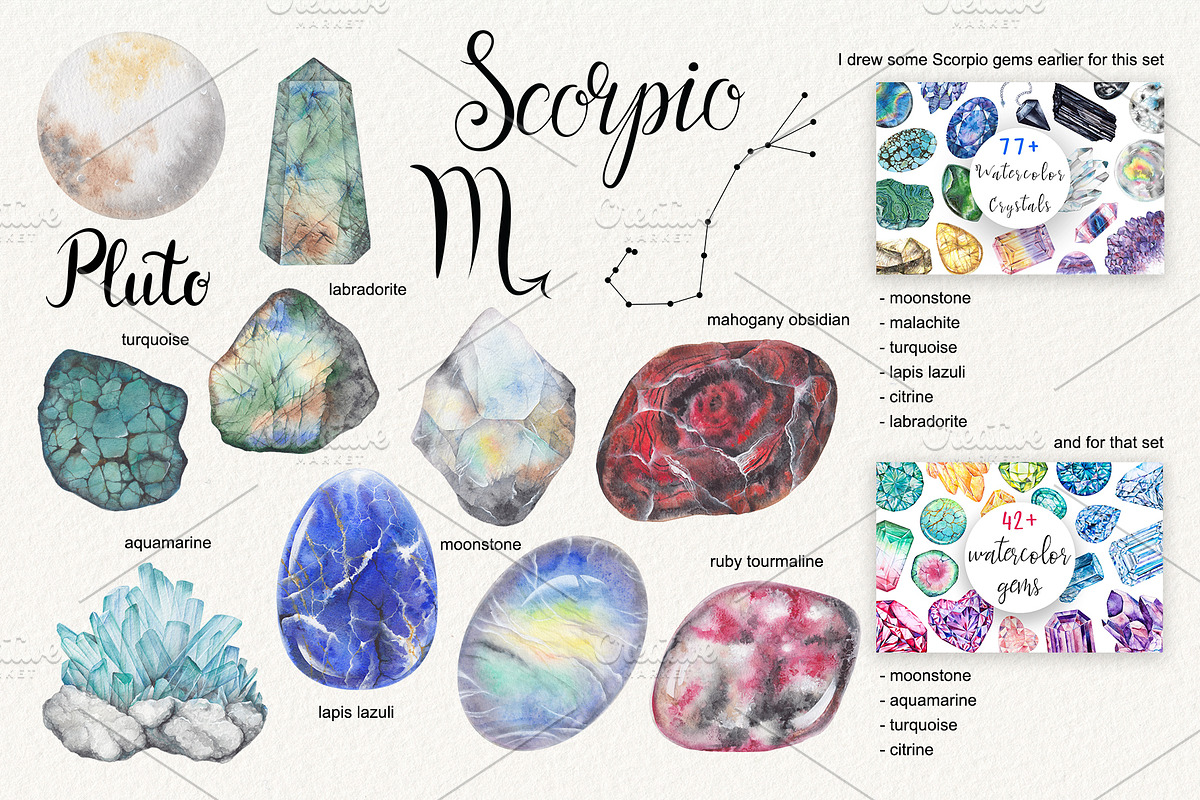 Birthstones Planets Zodiac Crystals, an Illustration by Alena Solonshchikova (Photo 11 of 13)