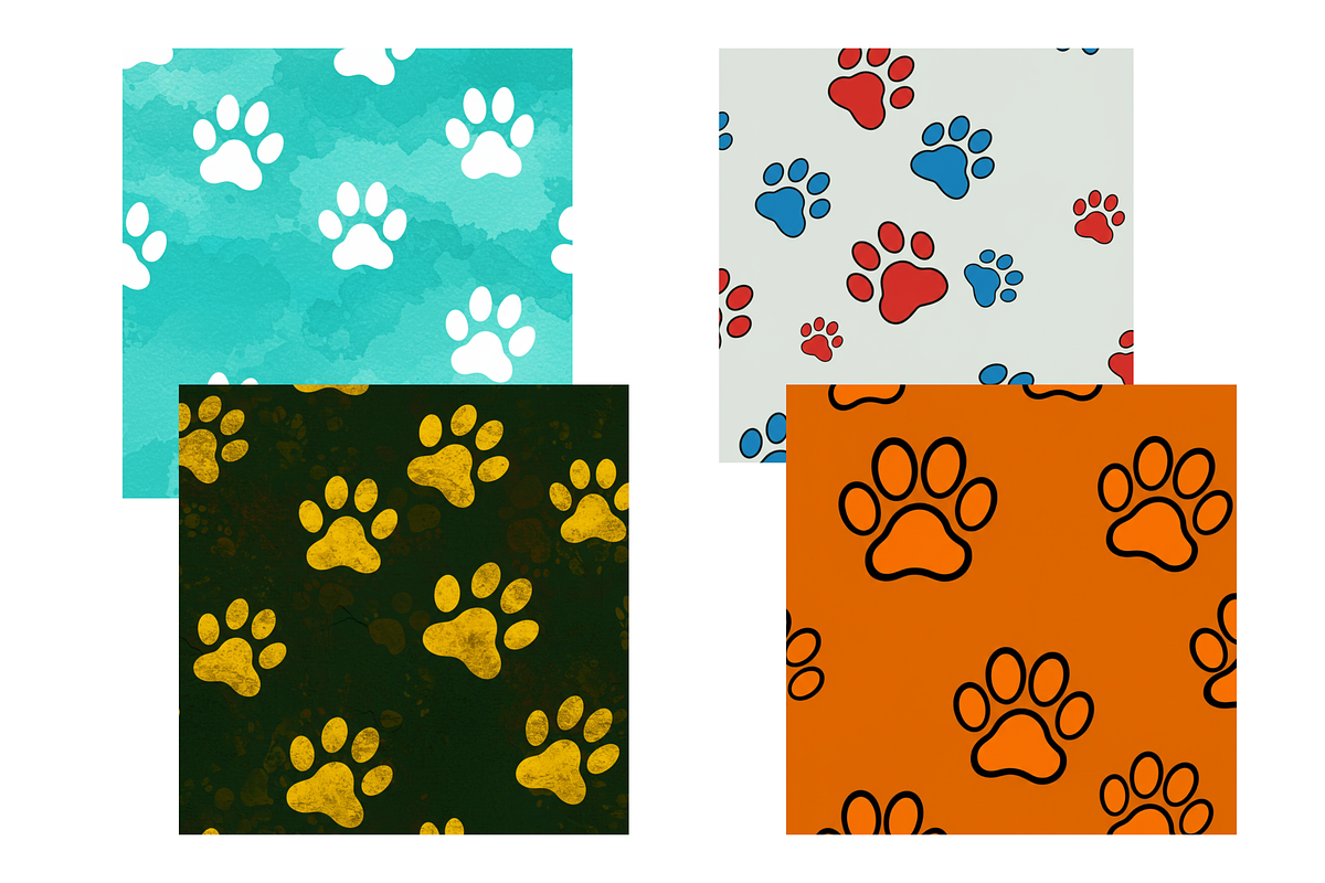 Cute Paw Print Seamless Pattern Pack, a Texture Illustration by BerryPieArt (Photo 3 of 3)