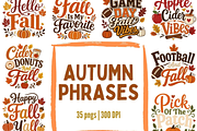 Autumn Phrases PNG Bundle, a Seasonal Illustration by Tanya Kart (Thumbnail 1 of 11)