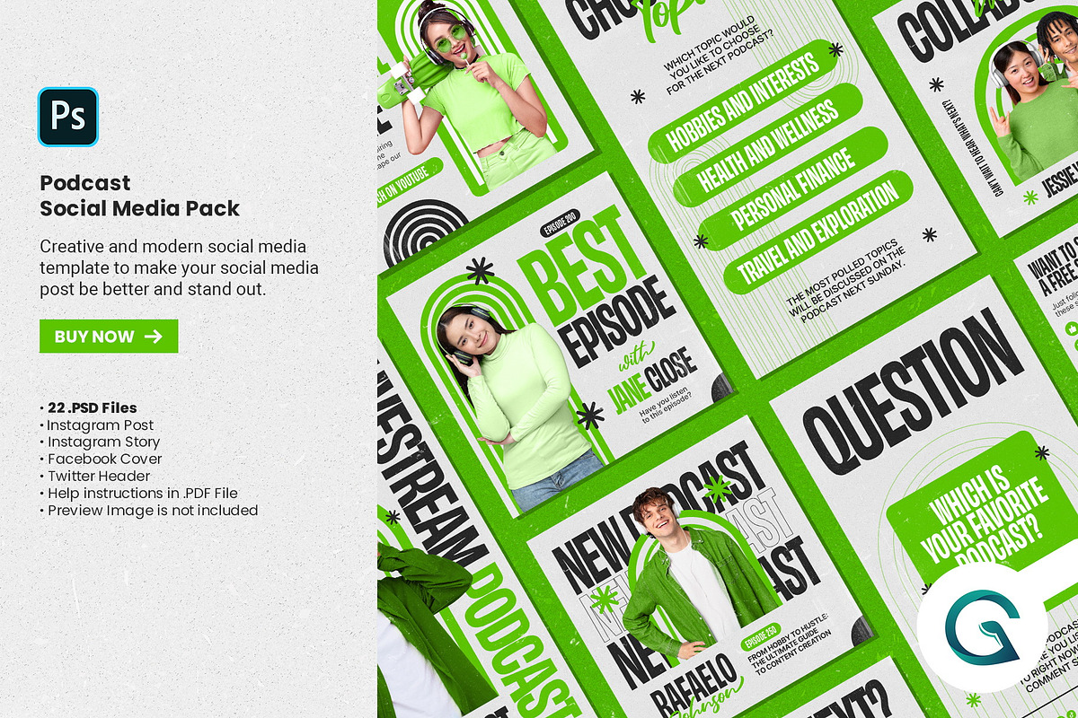 Podcast Social Media Pack Template