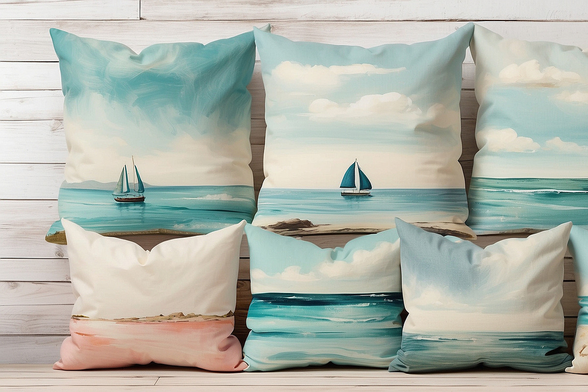 Seascape Oil Painting 'Sailboat', a Background Graphic by by creative paper (Photo 4 of 16)