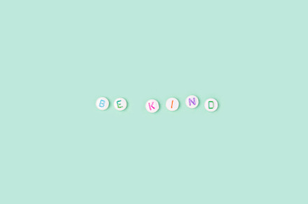 Be kind. Quote made of white beads, an Arts & Entertainment Photo by rorygez fresh