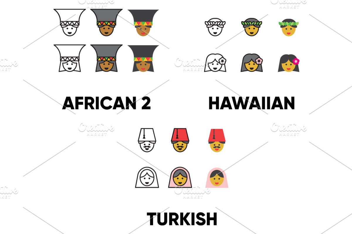 180 People of the world ICONS, an Outline Icon by beguima (Photo 8 of 9)