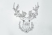 Deer illustration in line and color, an Illustration by Infinity Creativity (Thumbnail 3 of 4)