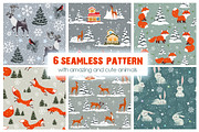 Winter seamless pattern, an Animal Illustration by JulianArt (Thumbnail 1 of 7)