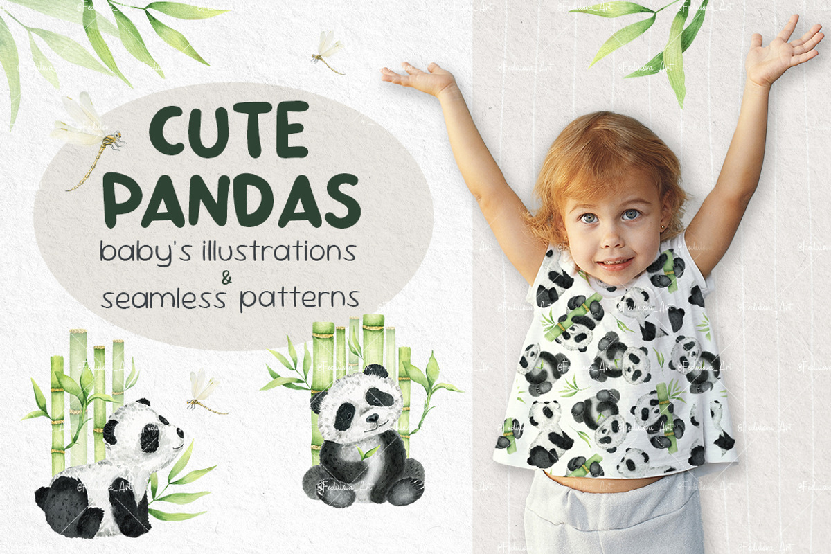 Panda Watercolor illustrations, an Animal Illustration by Fedulova Art (Photo 1 of 11)