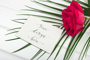 Mockup Postcards, flower composition
