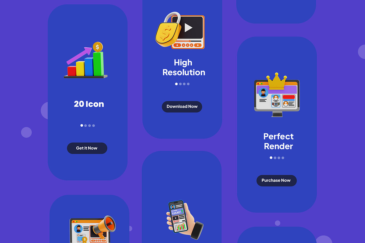 Social Media Monetization 3D Pack, an Object 3D Model by novia99design (Photo 3 of 6)