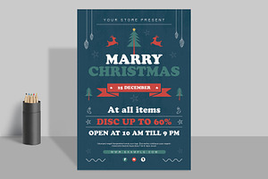 Marry Christmas Poster Layout, a Poster Template by ContestDesign