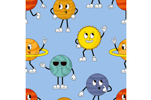 Different planets characters. Solar, an Illustration by Valerie Bodnar