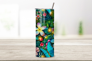 3D Tropical Paradise Bloom Tumbler