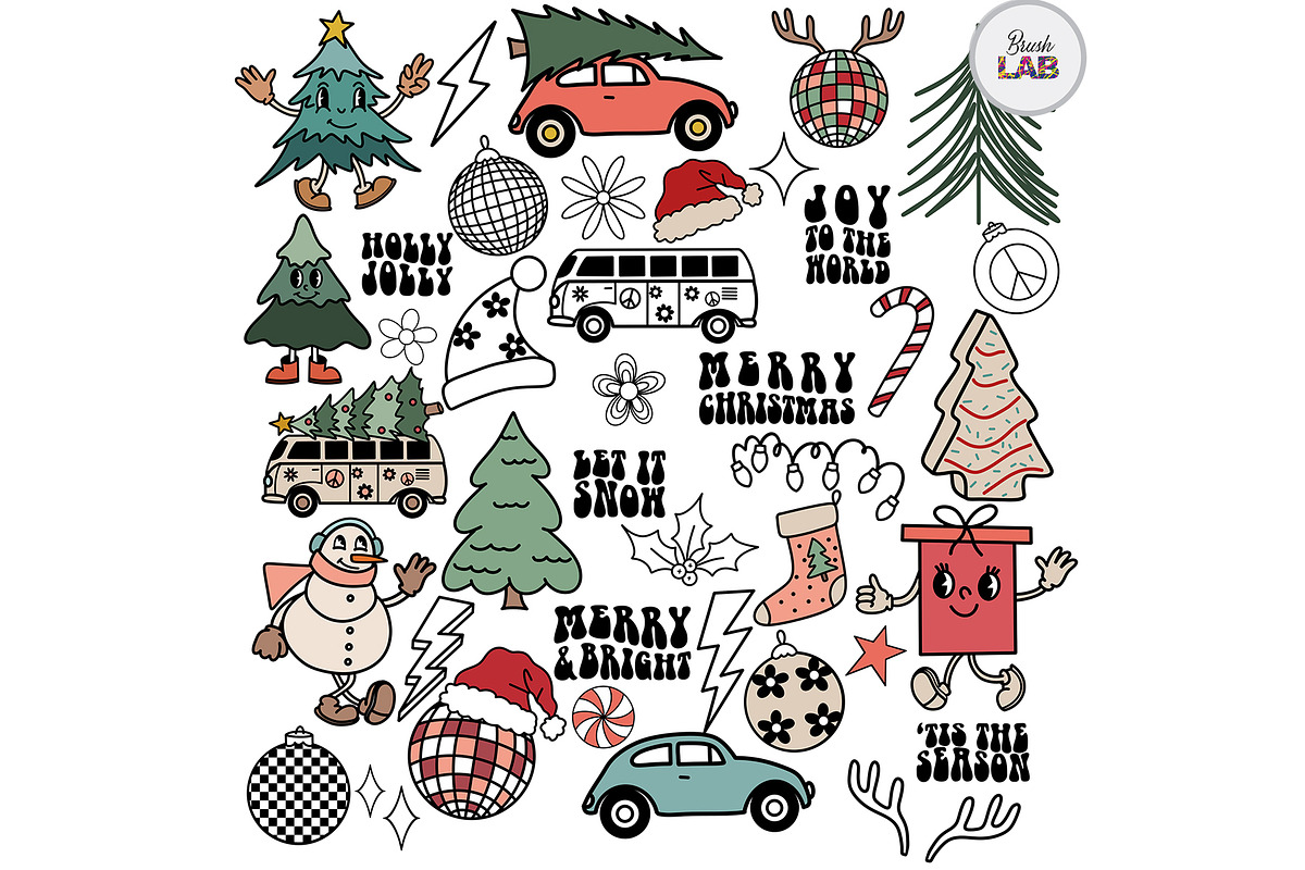 Christmas Procreate Stamps Brushes, a Brushes & More by Brush Lab