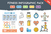 Fitness Infographic Pack With Icons, an Icon by Flat Icons (Thumbnail 1 of 8)