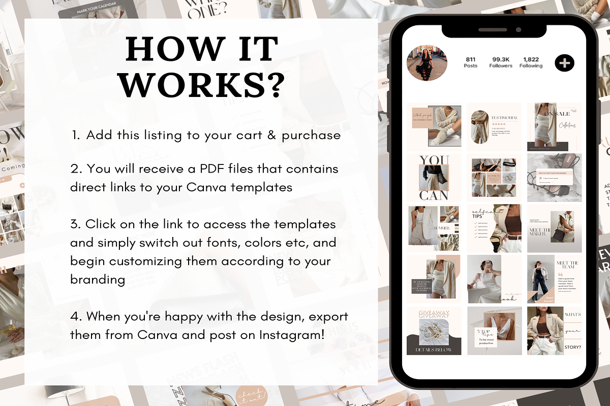NEUTRAL Instagram Templates Bundle, a Social Media Template by LushBury (Photo 6 of 9)