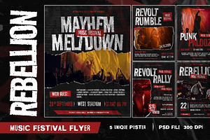 Rebellion - Music Flyer Templates, a Flyer Template by Inviline.co