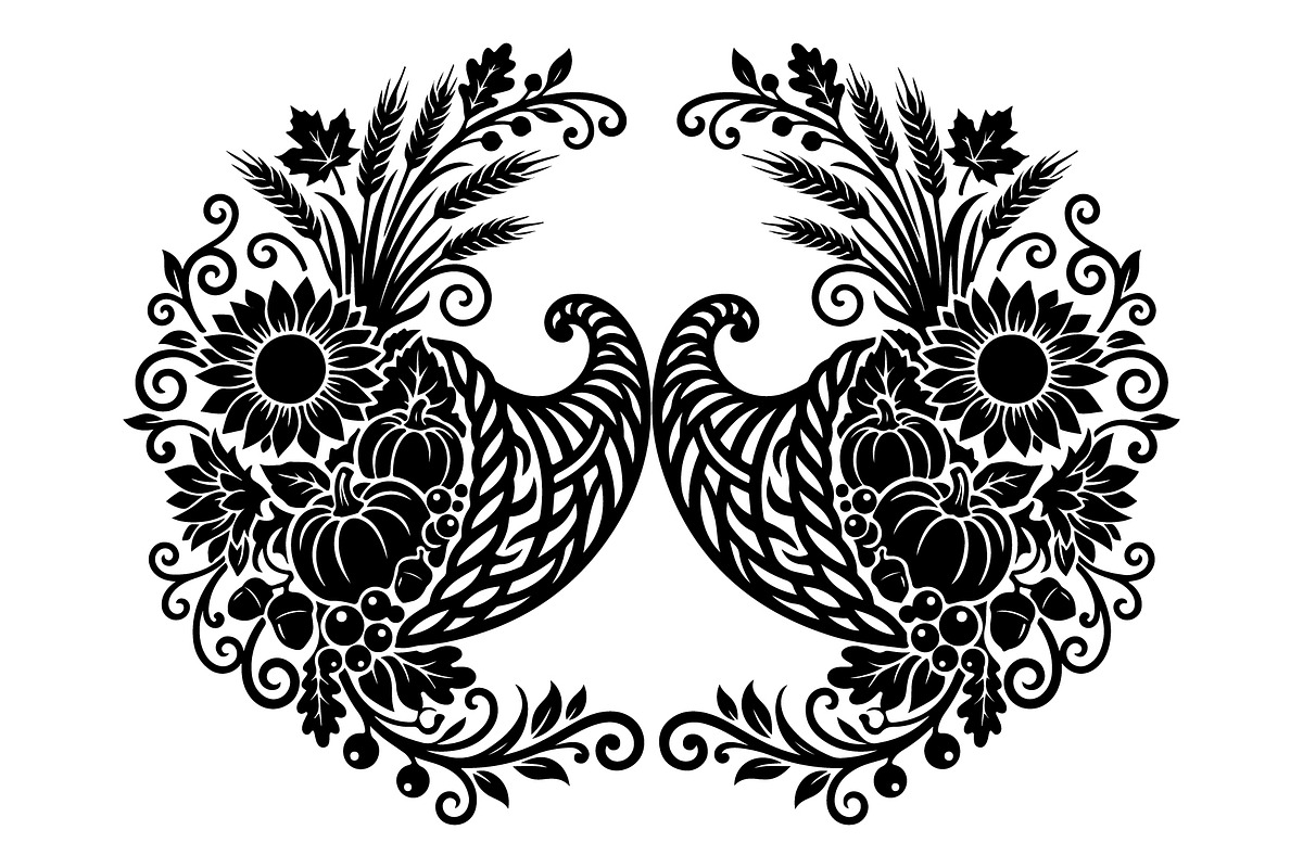 Elegant Floral Pumpkin Cornucopia, an Object Graphic by Gfx_Store (Photo 16 of 16)
