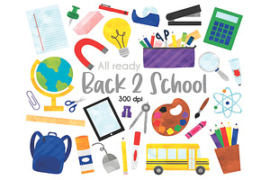 Back to School Clipart Bundle, an Education Illustration by SugarPickle Clip Art