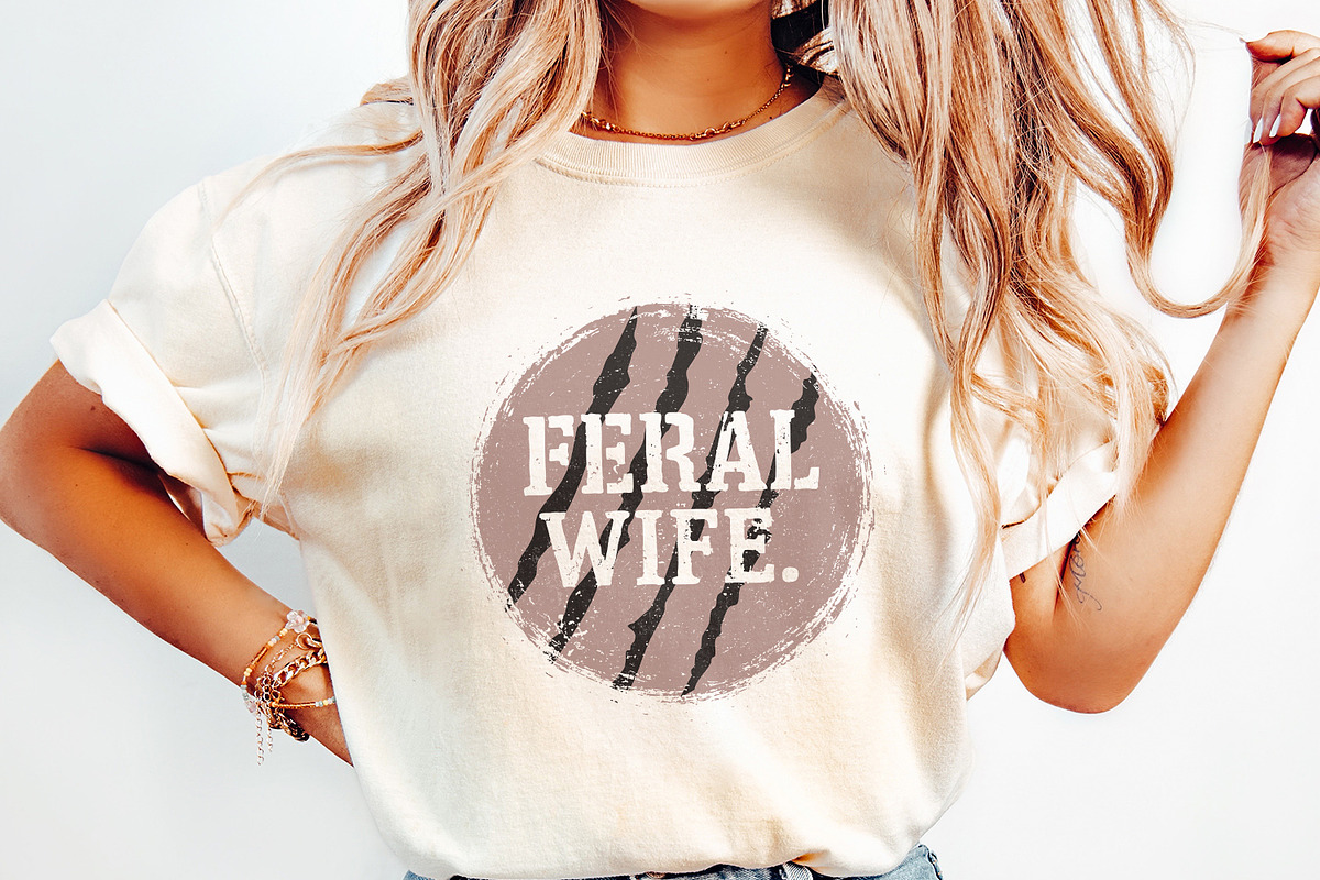 Feral Wife Typography Design PNG, an Illustration by SharpMarketplace (Photo 2 of 9)