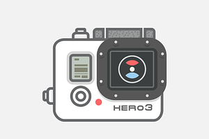 Video camera GoPro vector, icon