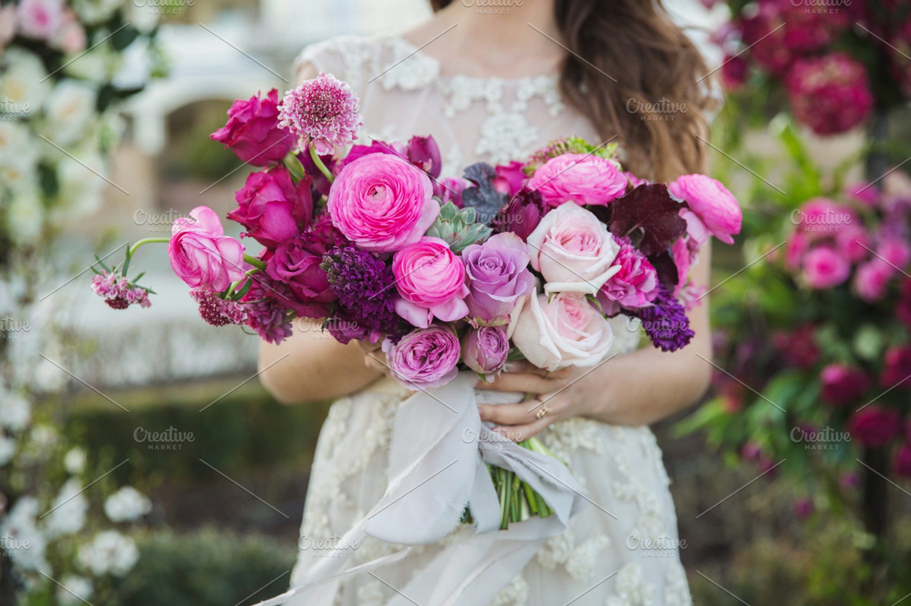Bride with beautiful wedding bouquet stock photo containing wedding and, a Holiday Photo by Vladimir Popovich