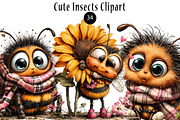 Cute Insects Clipart, a Seasonal Illustration by CreationArt (Thumbnail 1 of 5)
