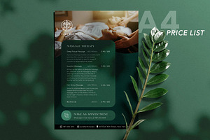 Massage Spa Price List & Flyer