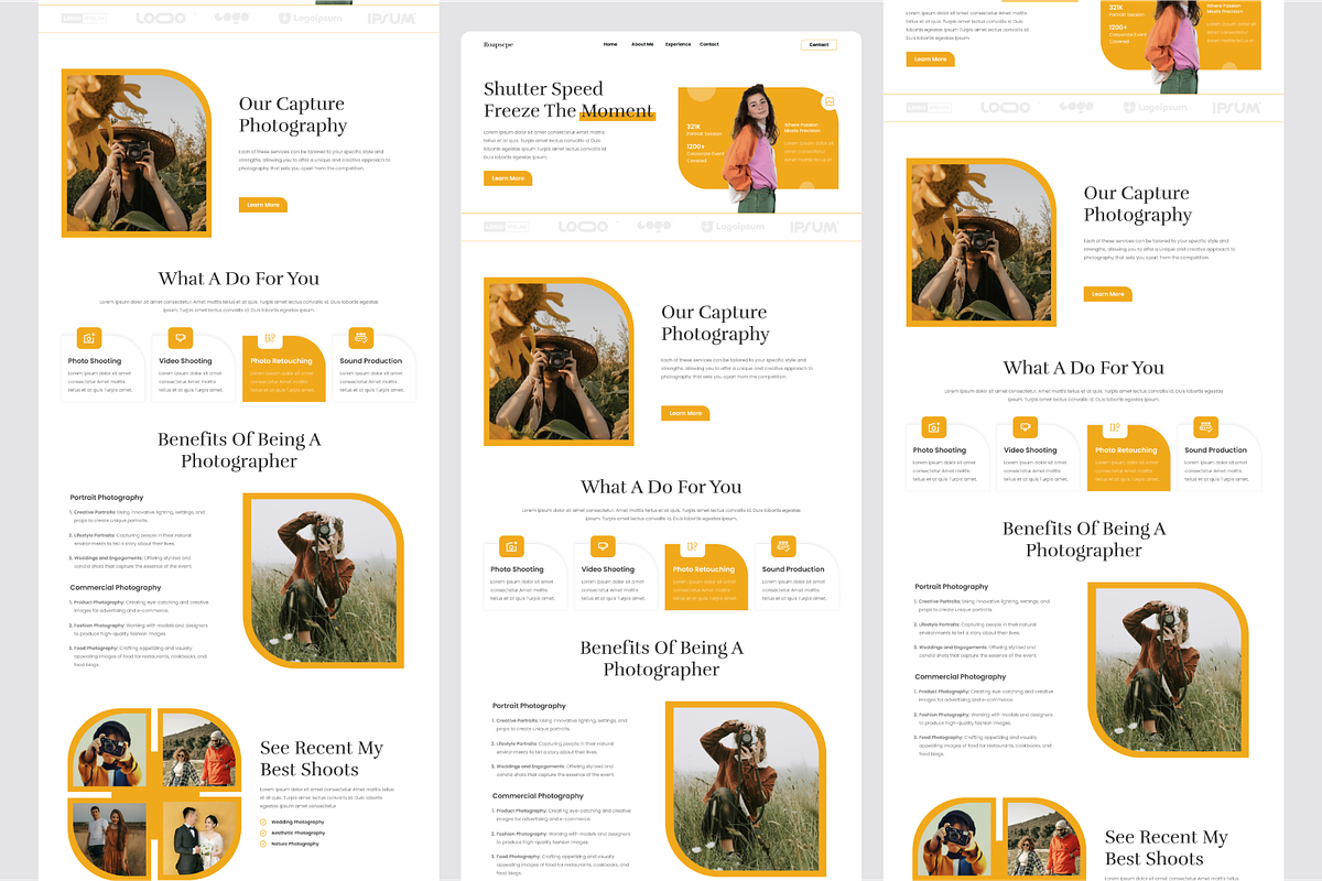Creative Photography Landing Page, a Landing Page Template by SquidPixey (Photo 5 of 5)